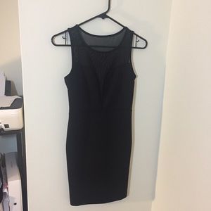 Black Body Con Dress with Sheer Back